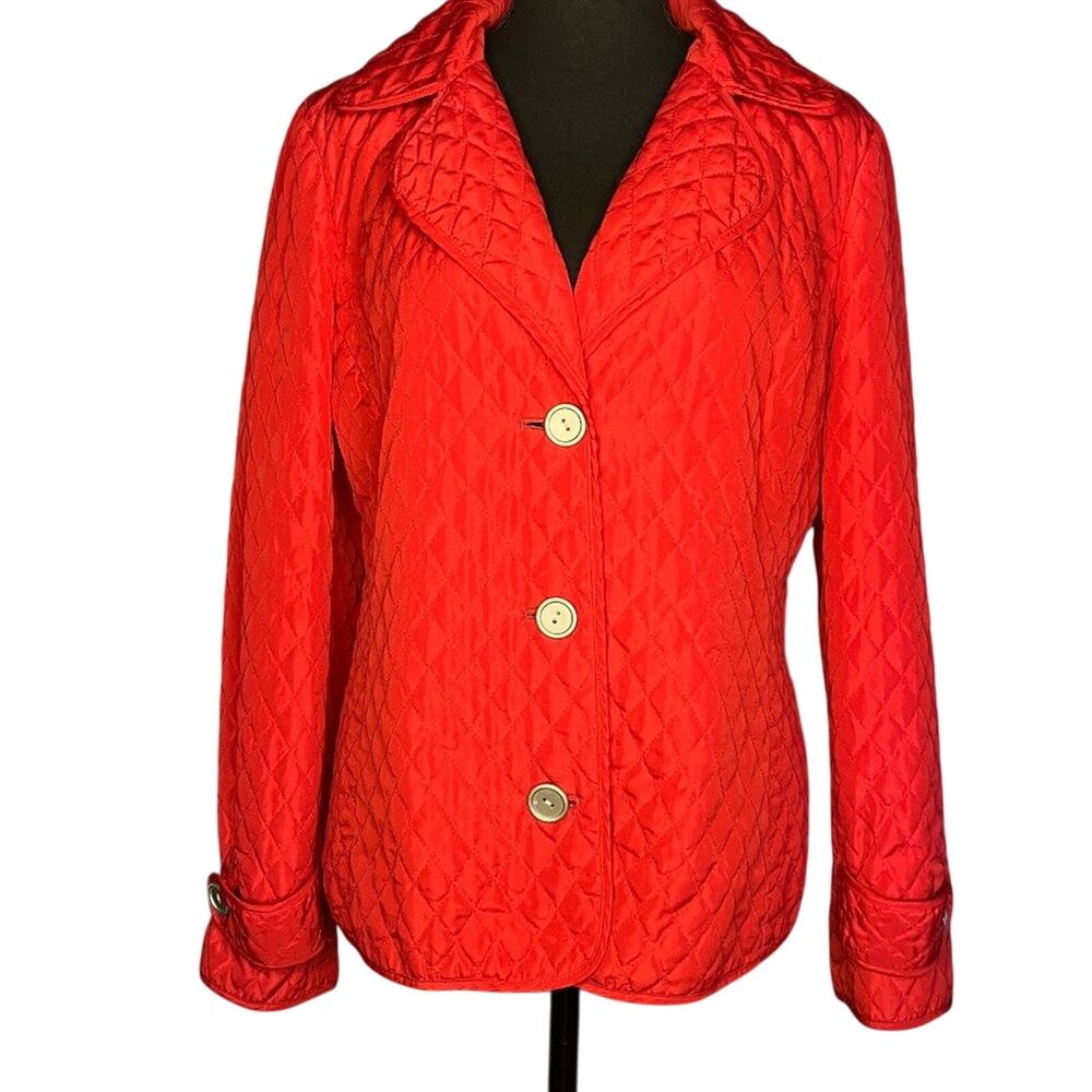 Red Quilted lightweight Button Jacket By R.Q.T. Size M